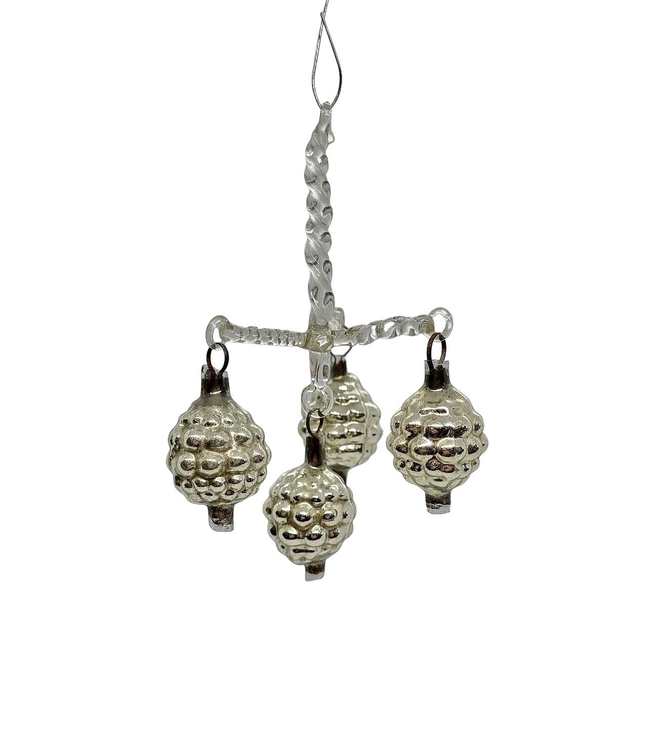 Lauscha Glass Hanging Lamp Candellabra Christmas Ornament, 1910 (# 18998)