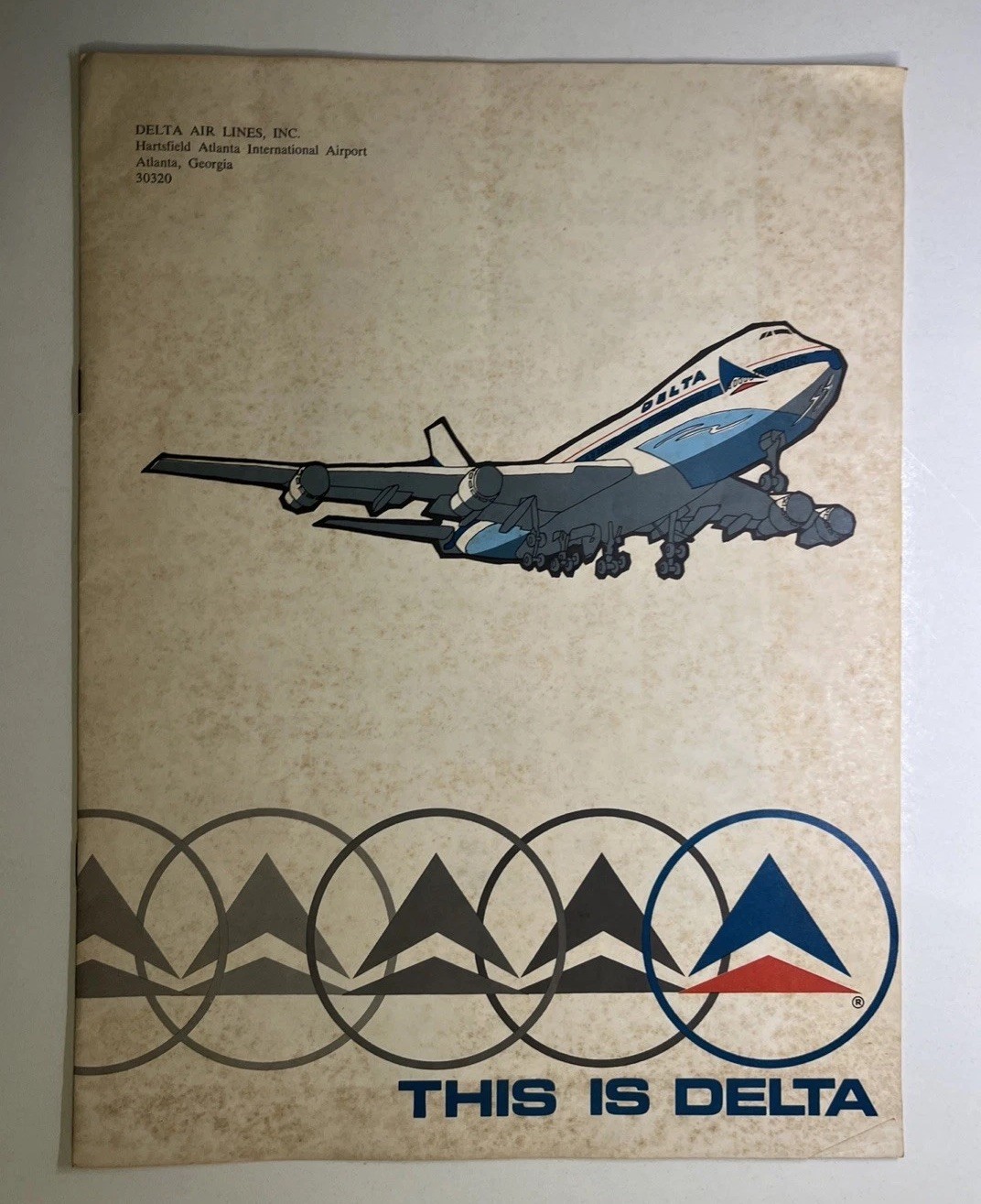 Vintage 1974 Delta Air Lines System Route Map Booklet Brochure Fleet Boeing 747