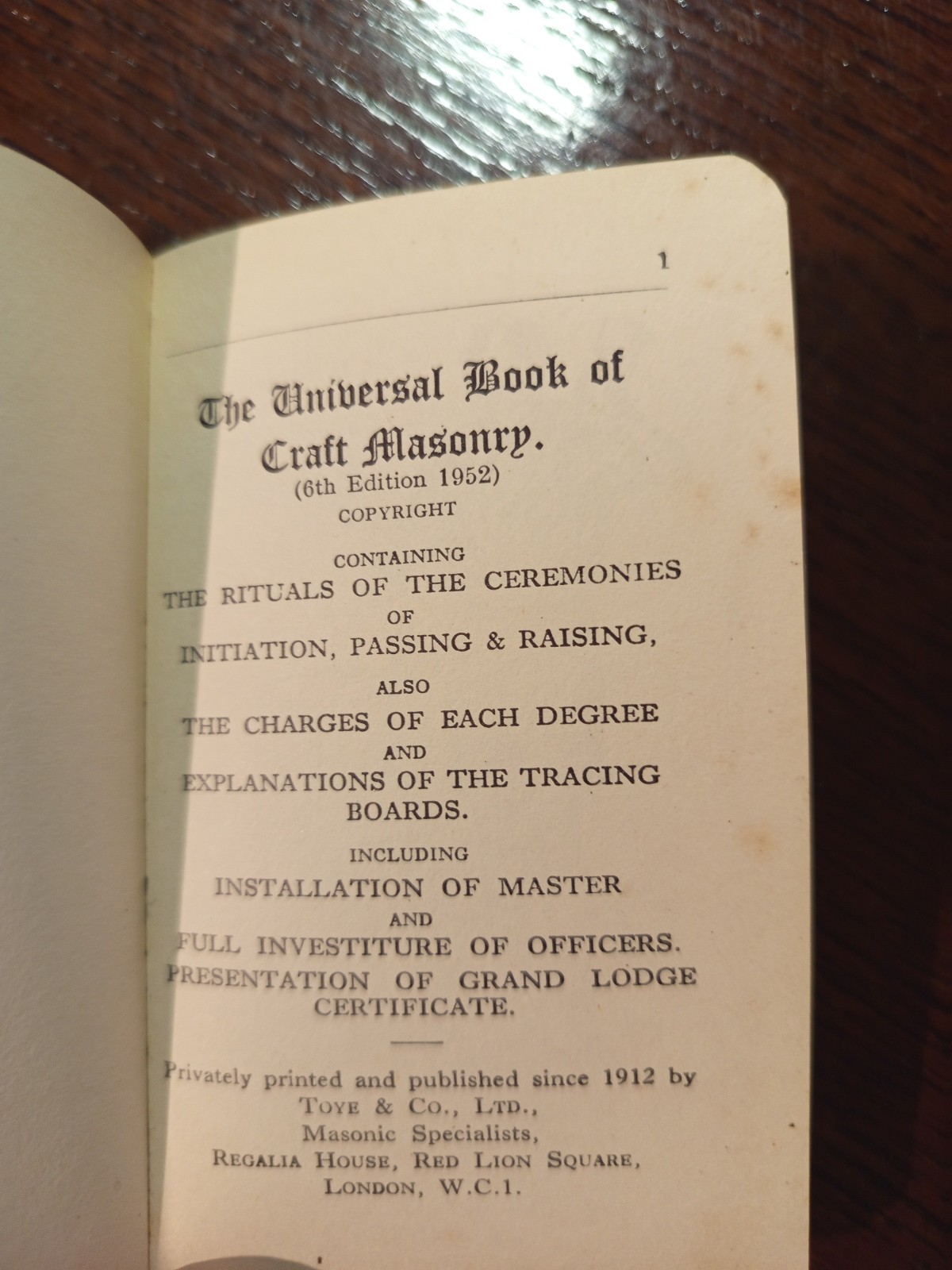 1952 The Universal Book of Craft Freemasonry masonic/556 1952 The Universal Book of Craft Freemasonry masonic/556