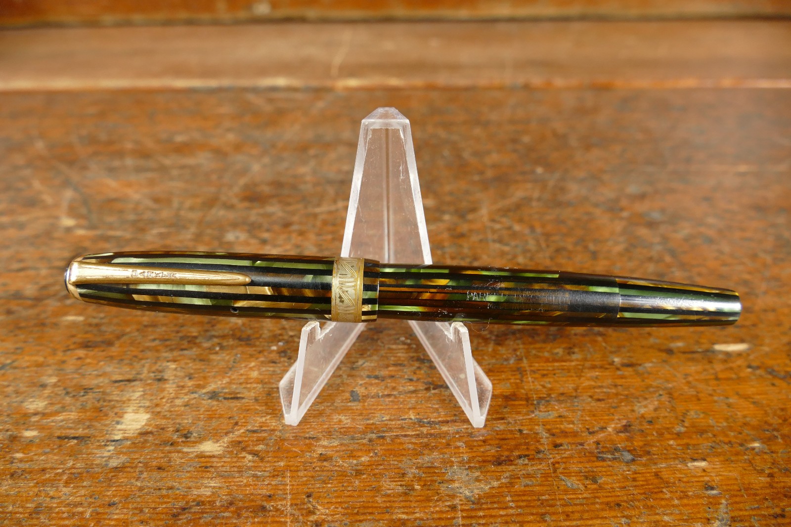 Vintage Antique Parker Striped Duofold Fountain with Nib Vintage Antique Parker Striped Duofold Fountain with Nib