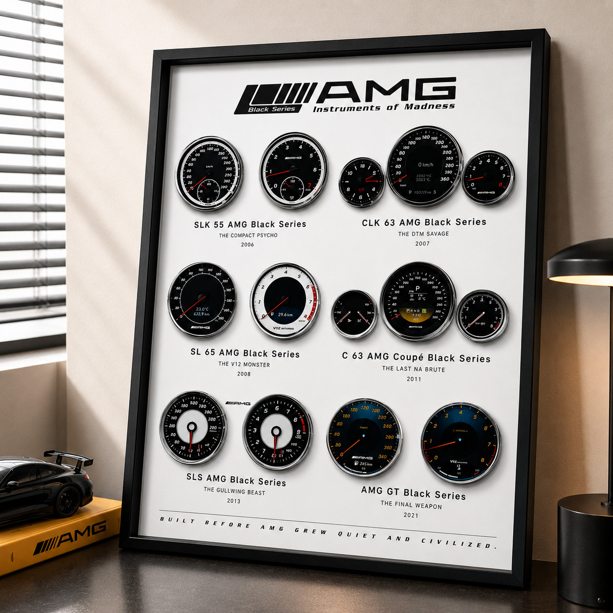 AMG Black Series Evolution Dashboard Gauge Wall Art Framed Display Mercedes AMG AMG Black Series Evolution Dashboard Gauge Wall Art Framed Display Mercedes AMG