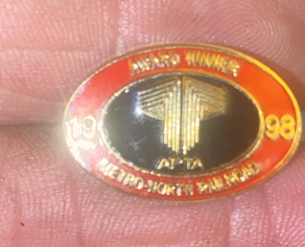 Vintage 1998 Metro North Railroad APTA Award Winner Lapel Pin