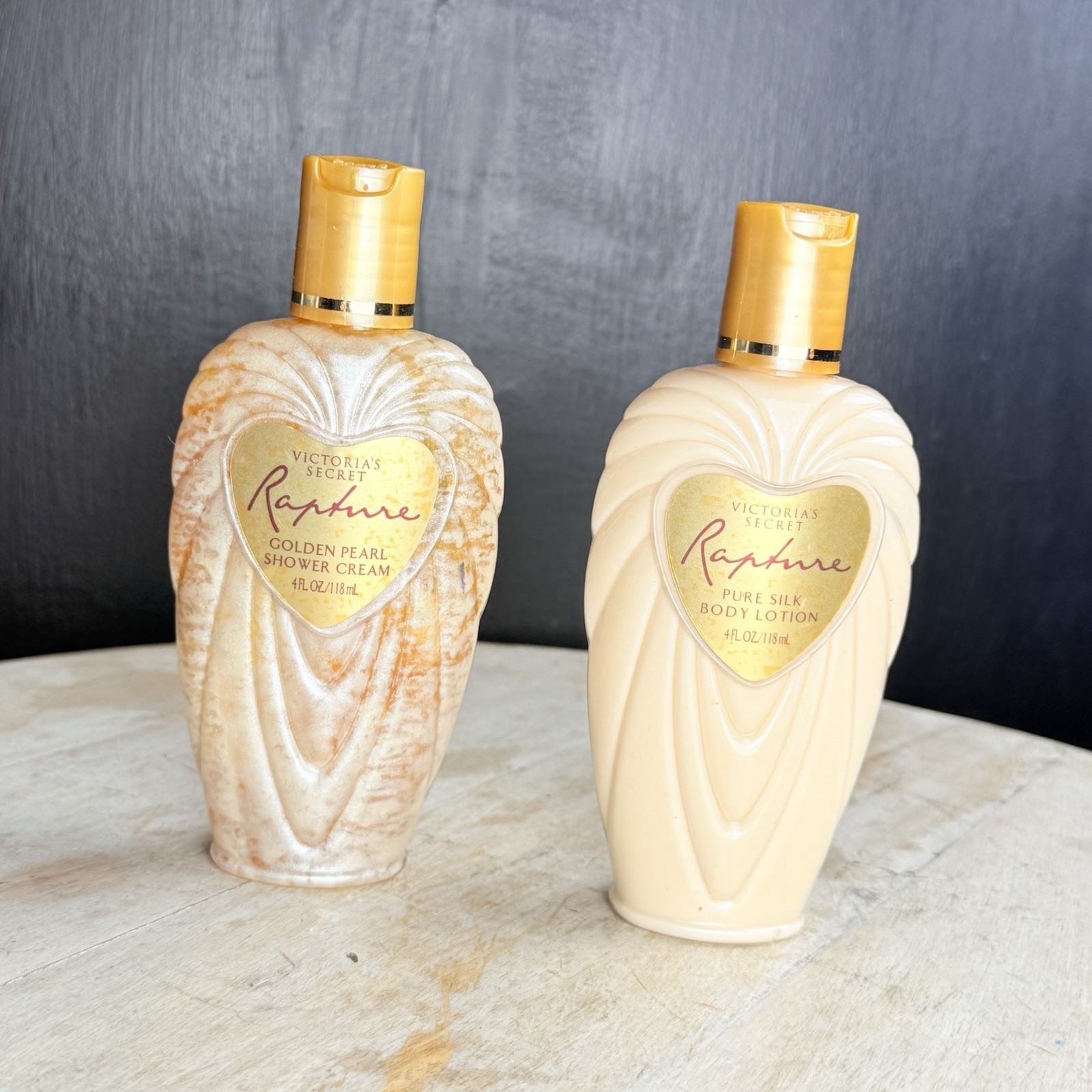 Vtg Victoria's Secret Rapture Body Lotion & Shower Cream 4oz Vanity Bottle Lot