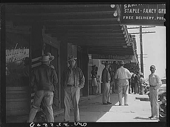 Pascagoula Mississippi 1930s Men Outside Grocery Store Sidewalk Scene