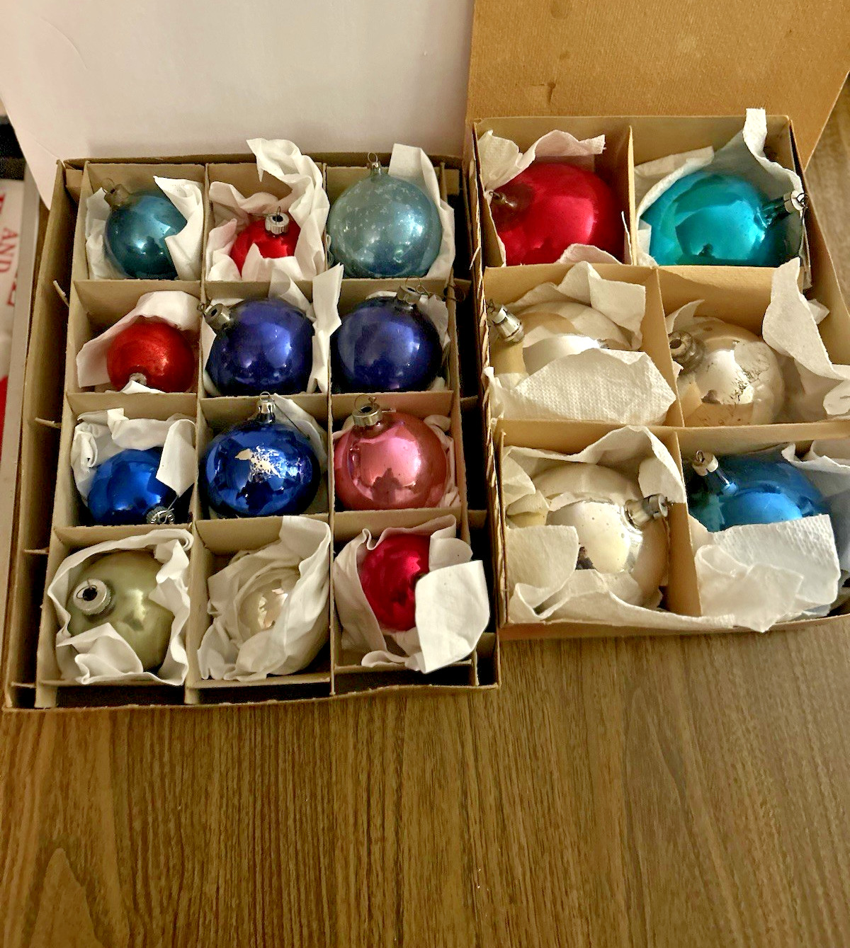 Lot of Vintage Mid Century Solid Color Mercury Glass Christmas Ball Ornaments Lot of Vintage Mid Century Solid Color Mercury Glass Christmas Ball Ornaments