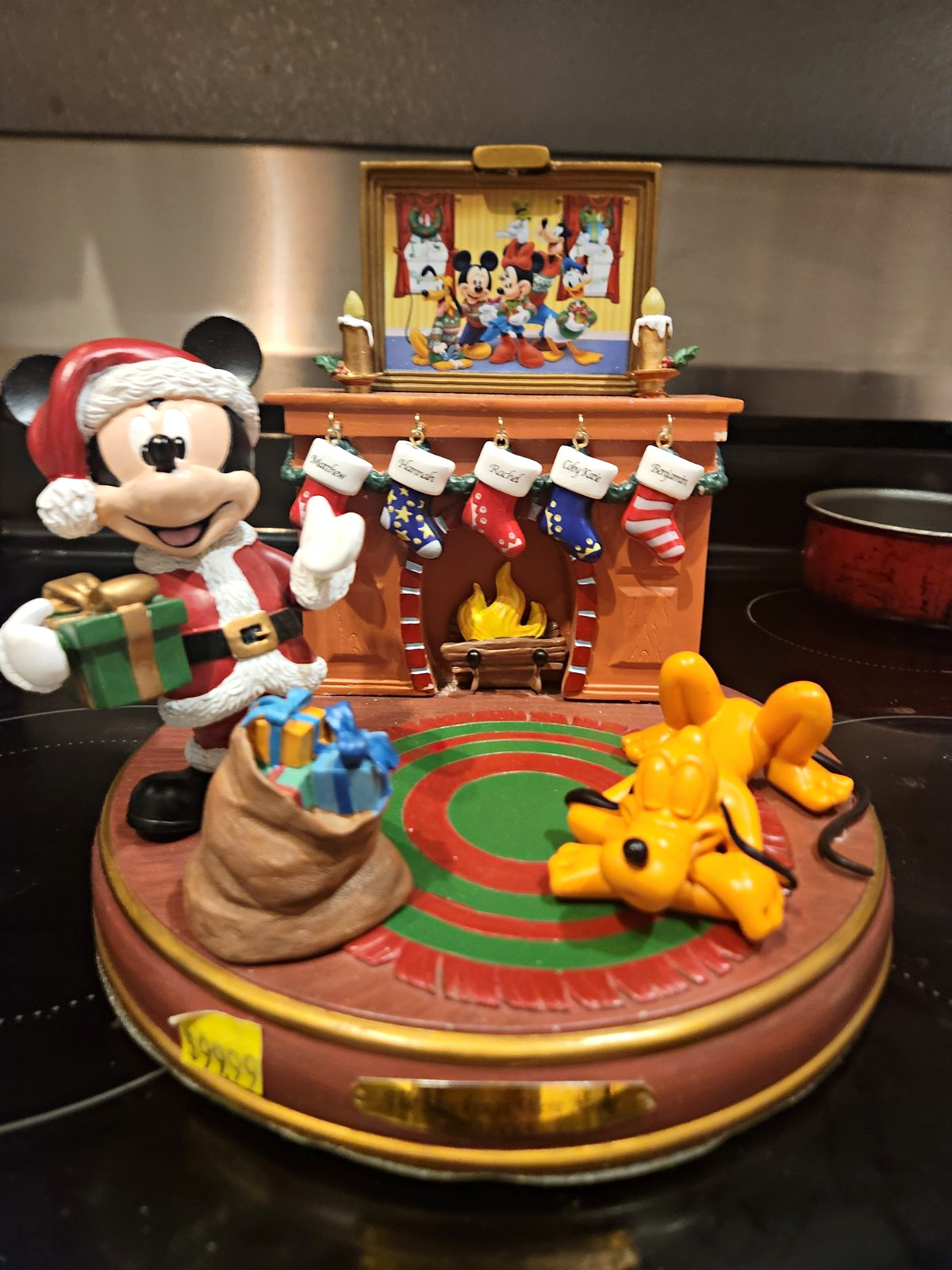 The Bradford Exchange Disney Mickey Mouse & Pluto Stockings Were Hung Figurine