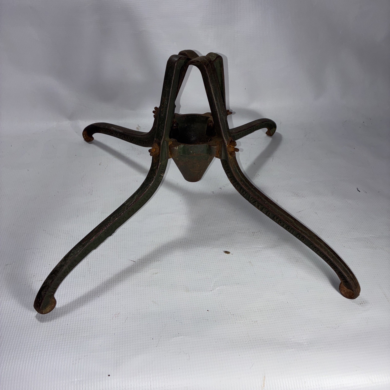 Vtg Antique Cast Iron American Water Motor Co. Christmas Tree Stand holder