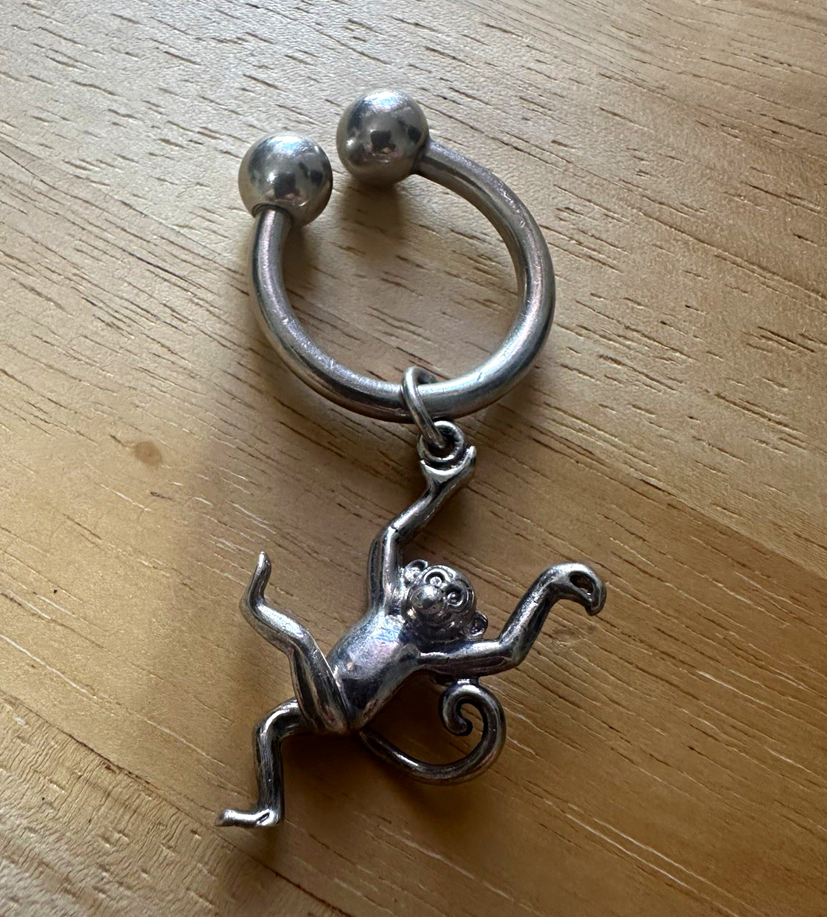 Authentic Vintage 2001 Tiffany & Co Sterling Silver 925 Monkey Key Ring