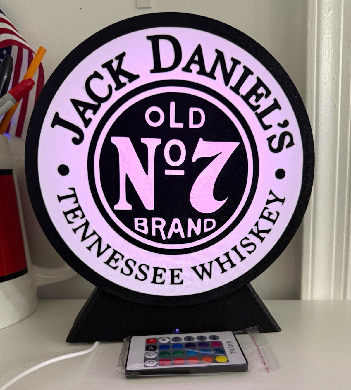 Jack Daniel’s Old No. 7 Tennessee Whiskey Lighted LED Sign w/ Remote Black/White Jack Daniel’s Old No. 7 Tennessee Whiskey Lighted LED Sign w/ Remote Black/White