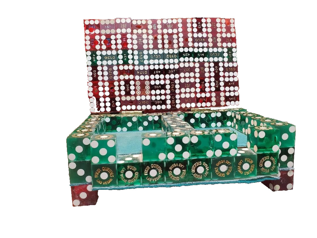VTG LAS VEGAS  Double Deck Card box Las Vegas DICE  (read)  OOAK