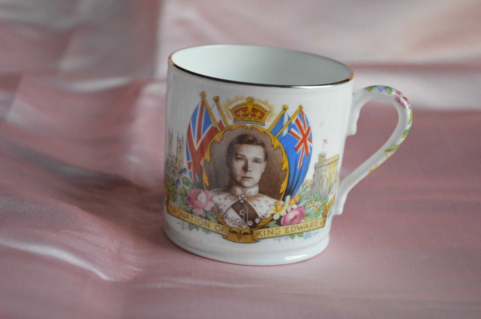 Aynsley Bone China Cup Commemorating King Edward VIII Coronation 1937
