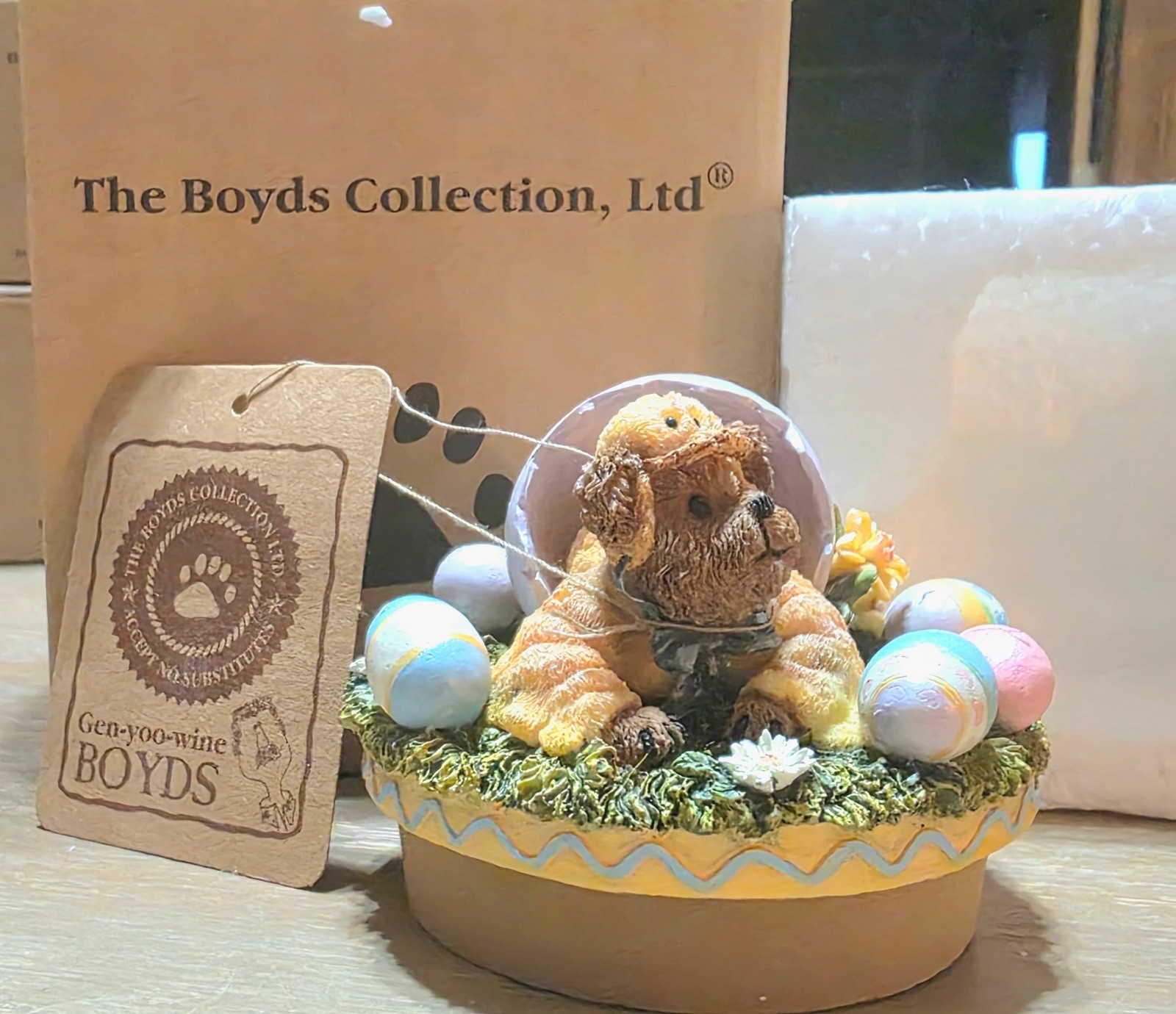 NEW Boyds Bears - “Webster...Easter Surprise” - Candle/Jar Topper Lid NEW Boyds Bears - “Webster...Easter Surprise” - Candle/Jar Topper Lid