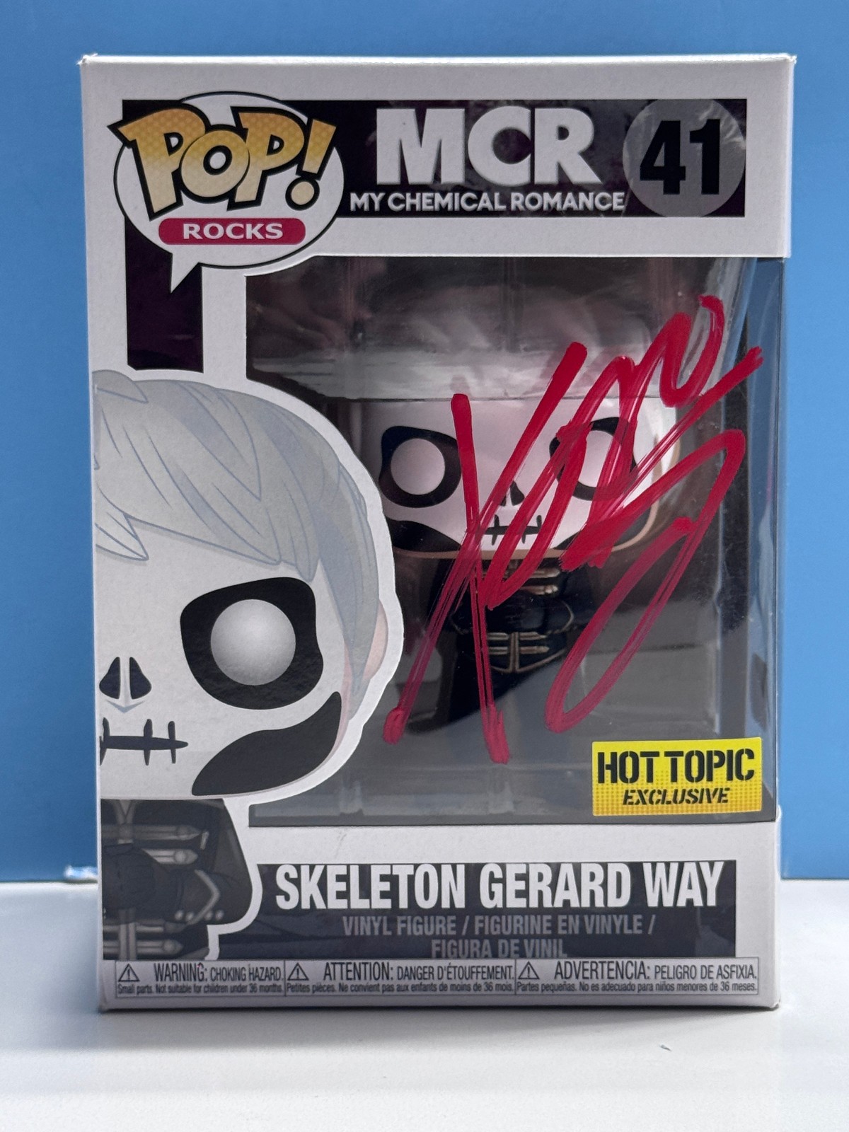 Funko Pop MY CHEMICAL ROMANCE - SKELETON GERARD WAY #41 SIGNED AUTHENTICATED