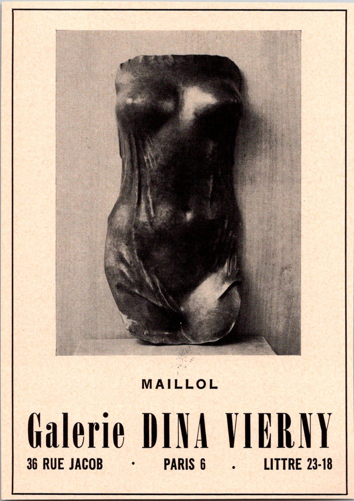 Galerie Dina Vierny in Paris France 1968 Ad 4AK8-M20