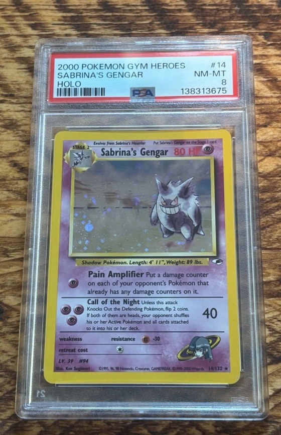 Sabrina’s Gengar Holo Pokemon 14/132 PSA 8 NM - MINT Gym Heroes Card New Cert Sabrina’s Gengar Holo Pokemon 14/132 PSA 8 NM - MINT Gym Heroes Card New Cert