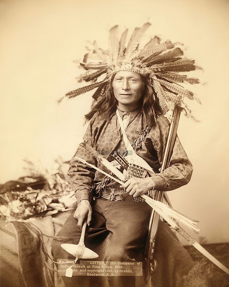 Oglala Sioux Little Wearing a Headdress 8x10 Glossy Photo Print HT943593