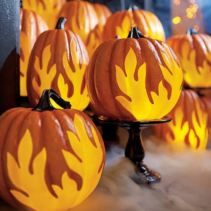 Grandin Road 151971 Lighted Flame Pumpkin 10