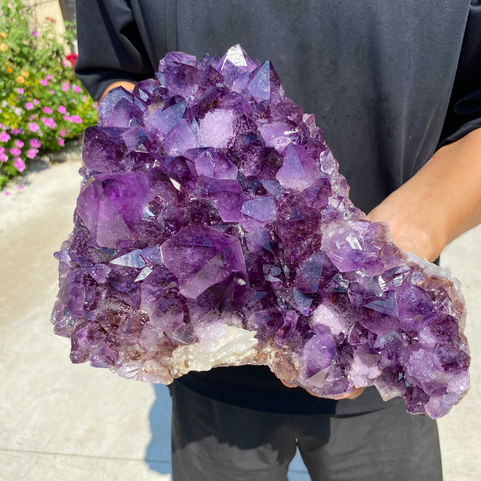 17.1lb Natural Amethyst geode Rutilate quartz cluster crystal specimen Healing