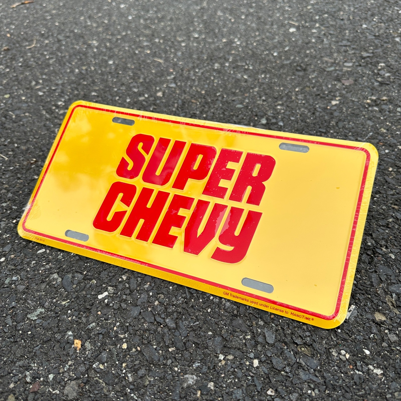 Super Chevy Deadstock Embossed License Plate Vintage Tag GM Official Licensed