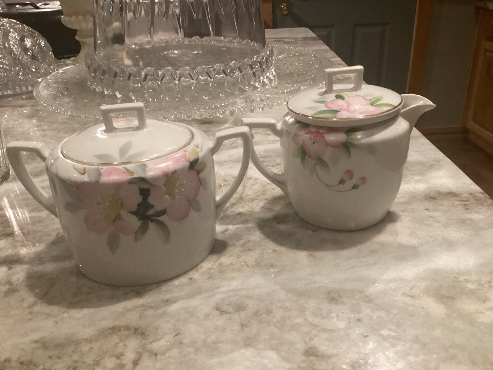 Nippon Hand Painted Azalea Creamer & Sugar Hand Painted Nippon Hand Painted Azalea Creamer & Sugar Hand Painted