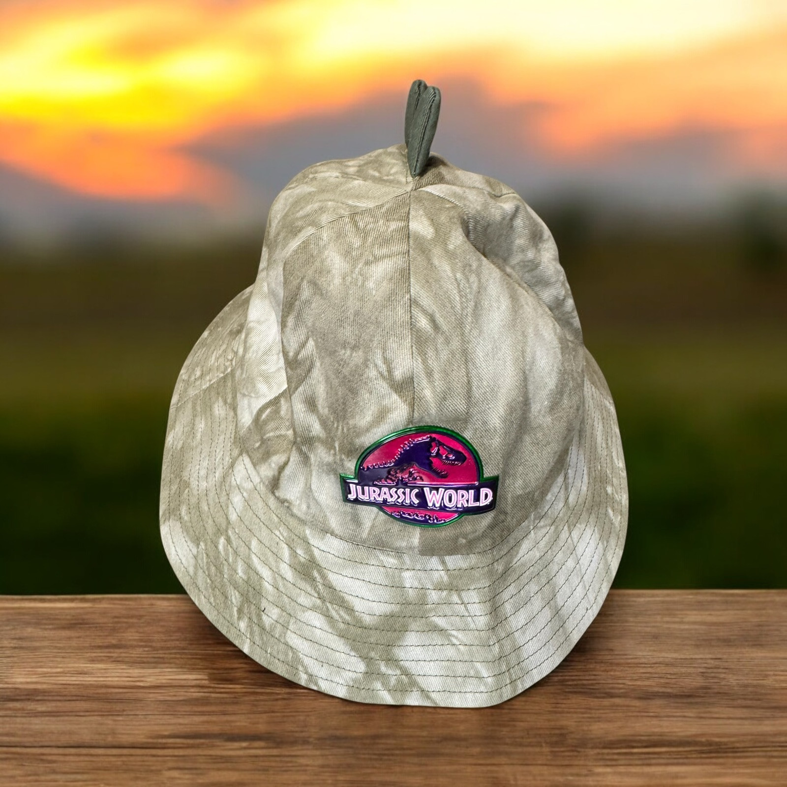 Universal Studios Rare Jurassic World Camo Opening Day Bucket Hat Dinosaur