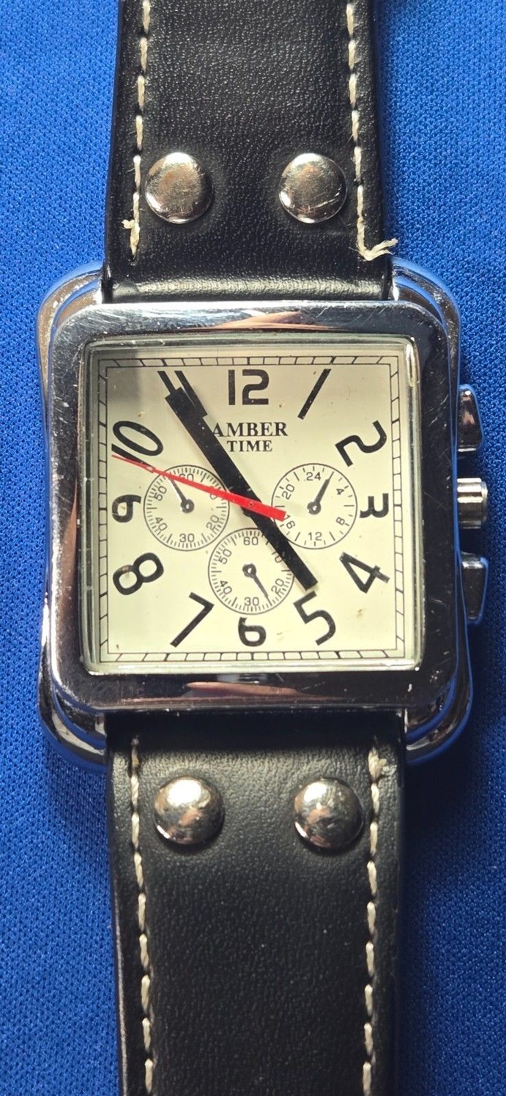 VINTAGE AMBER TIME LEATHER BELT QUARTZ A598 MEN'S WRIST WATCH PLEASE READ DESCRI VINTAGE AMBER TIME LEATHER BELT QUARTZ A598 MEN'S WRIST WATCH PLEASE READ DESCRI