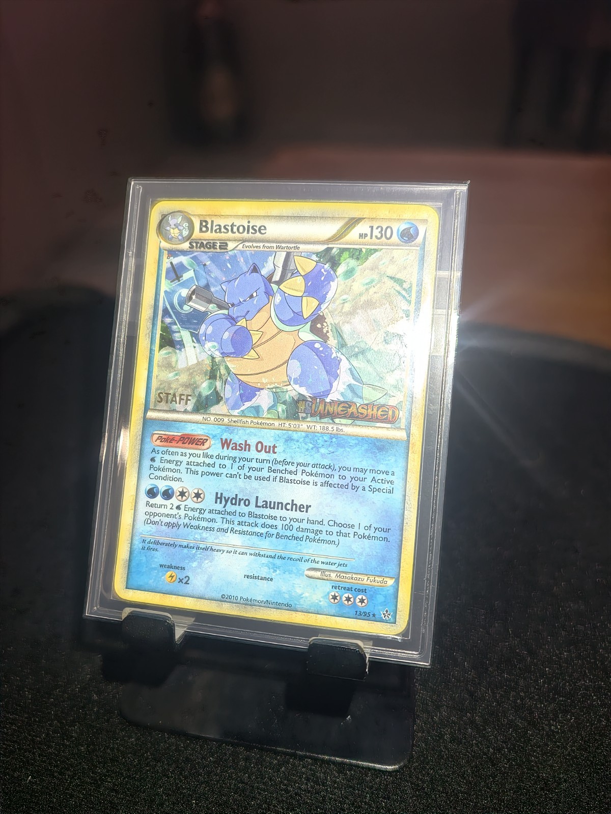 Nintendo Pokemon JCC Unleashed Blastoise STAFF 13/95 130 BP English 2010