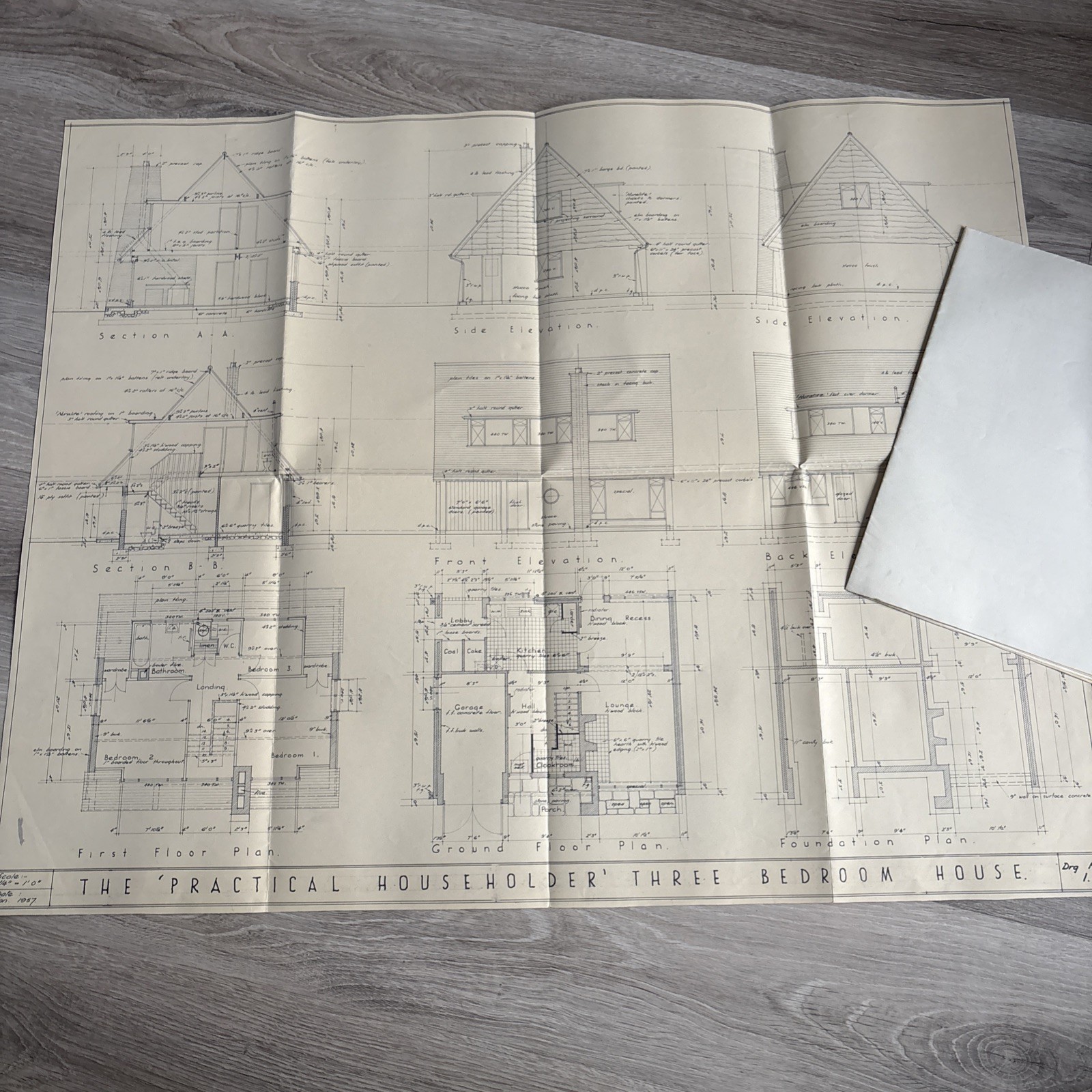 The Practical Household Three Bedroom House January 1957 Drawings Plans Vintage