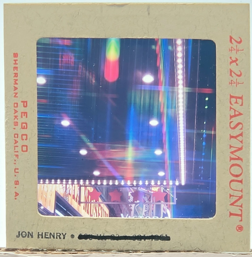 Vintage 1960s 120 Med Slide Artist Jon Henry NYC Night Street Scene Neon OOAK