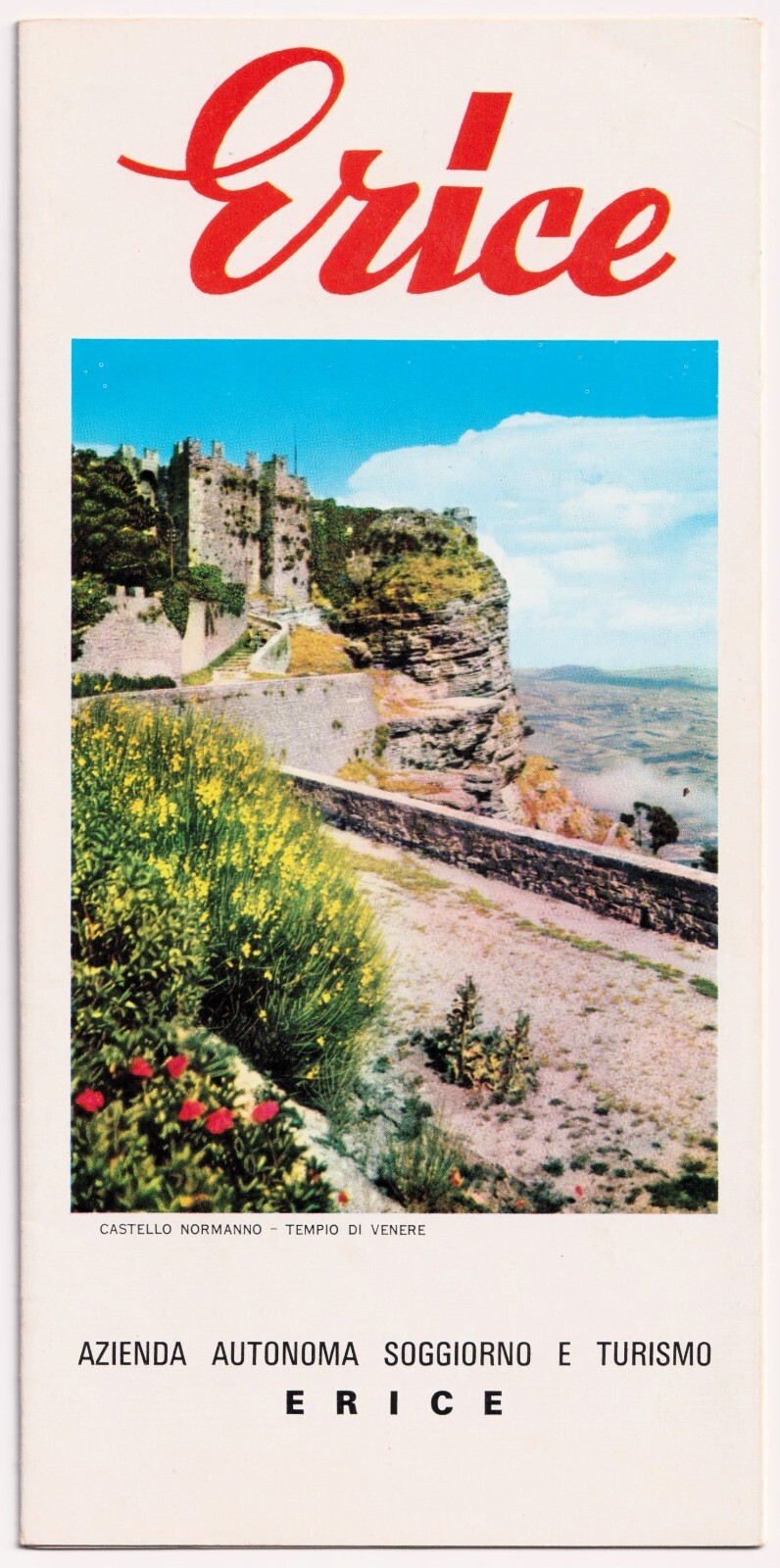 Vintage Erice Italy Travel Tourist Brochure Illustrated Map Photo Images 1969