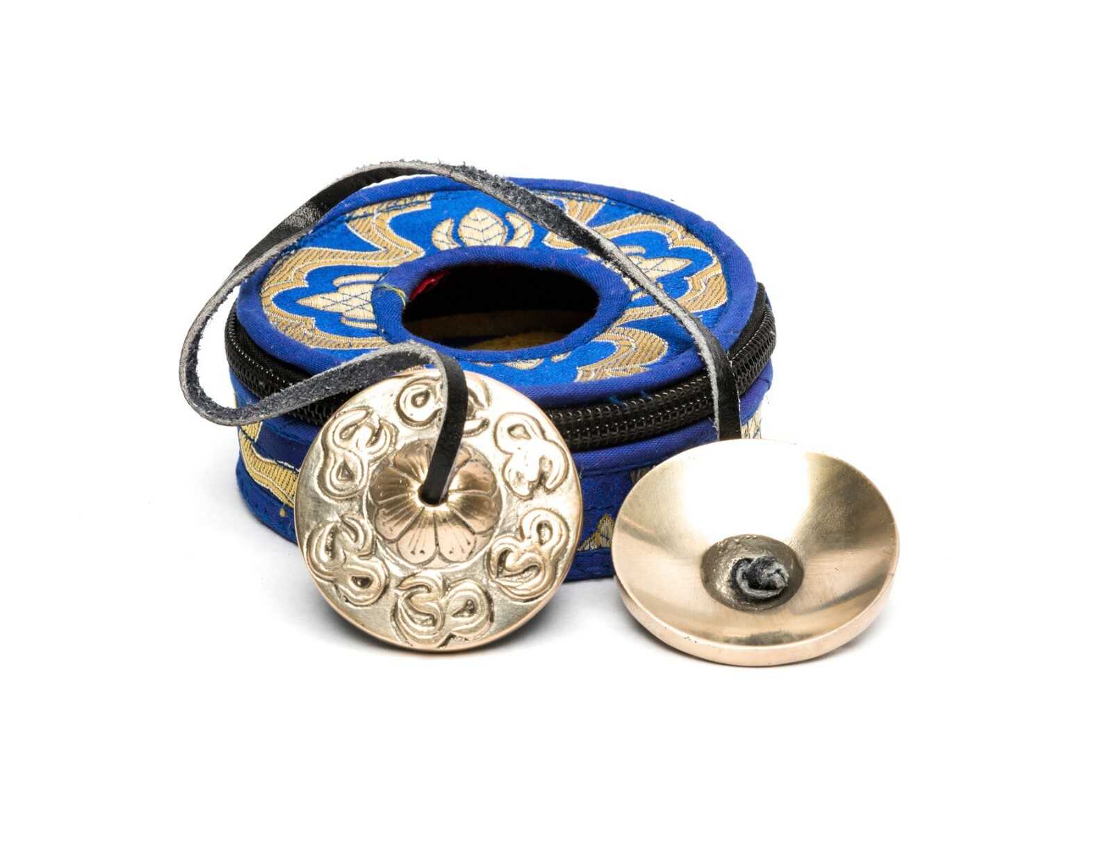Handmade In Nepal Mini Tingsha Cymbals with cotton zip up bag Buddhist bell
