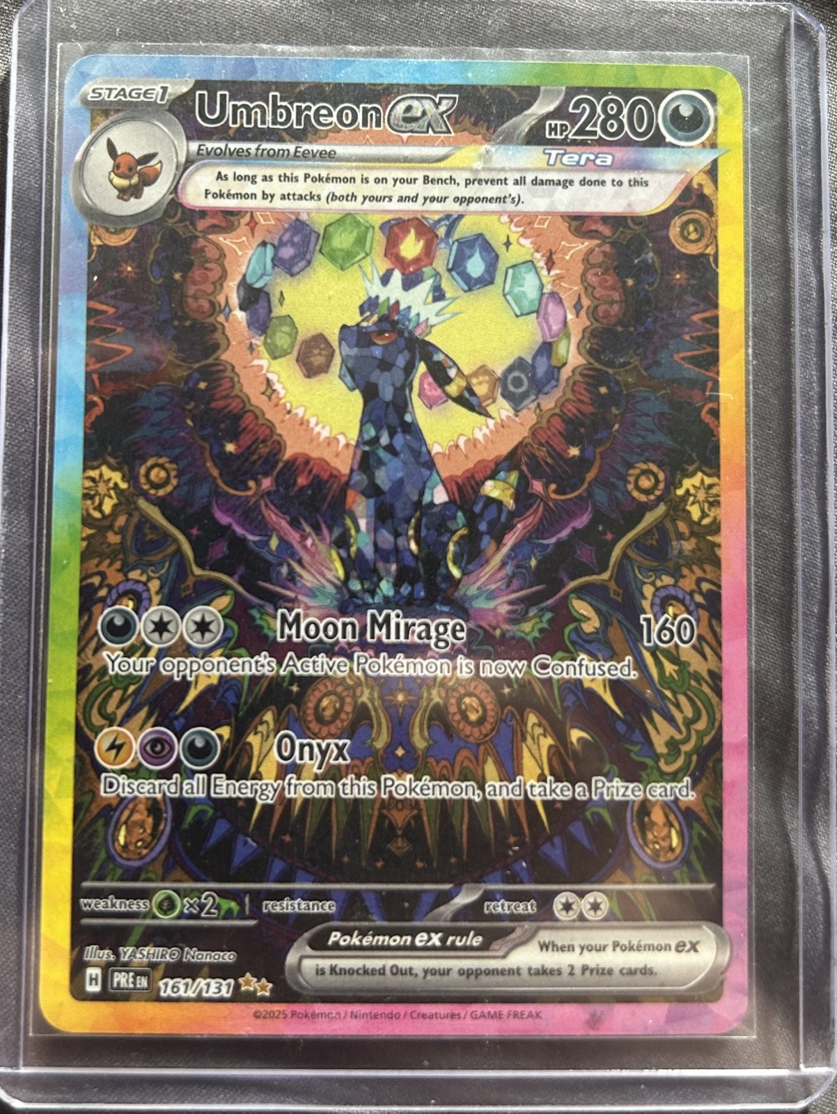 Umbreon ex 161/131 SIR Prismatic Evolutions Pokemon Card - NM/M Pack Fresh Umbreon ex 161/131 SIR Prismatic Evolutions Pokemon Card - NM/M Pack Fresh