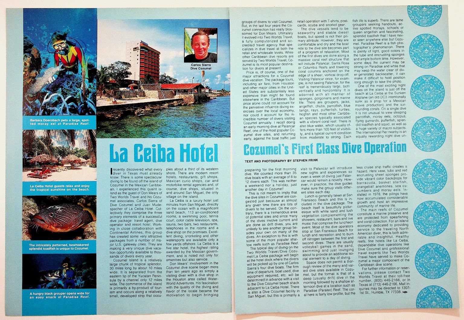 Vintage Cozumel La Ceiba Hotel Dive Operation Magazine Page Print Ad Ephemera Vintage Cozumel La Ceiba Hotel Dive Operation Magazine Page Print Ad Ephemera