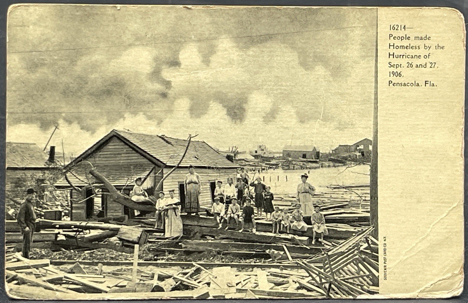 Pensacola FL 1906 Hurricane Disaster Homeless Undivided Back Postcard