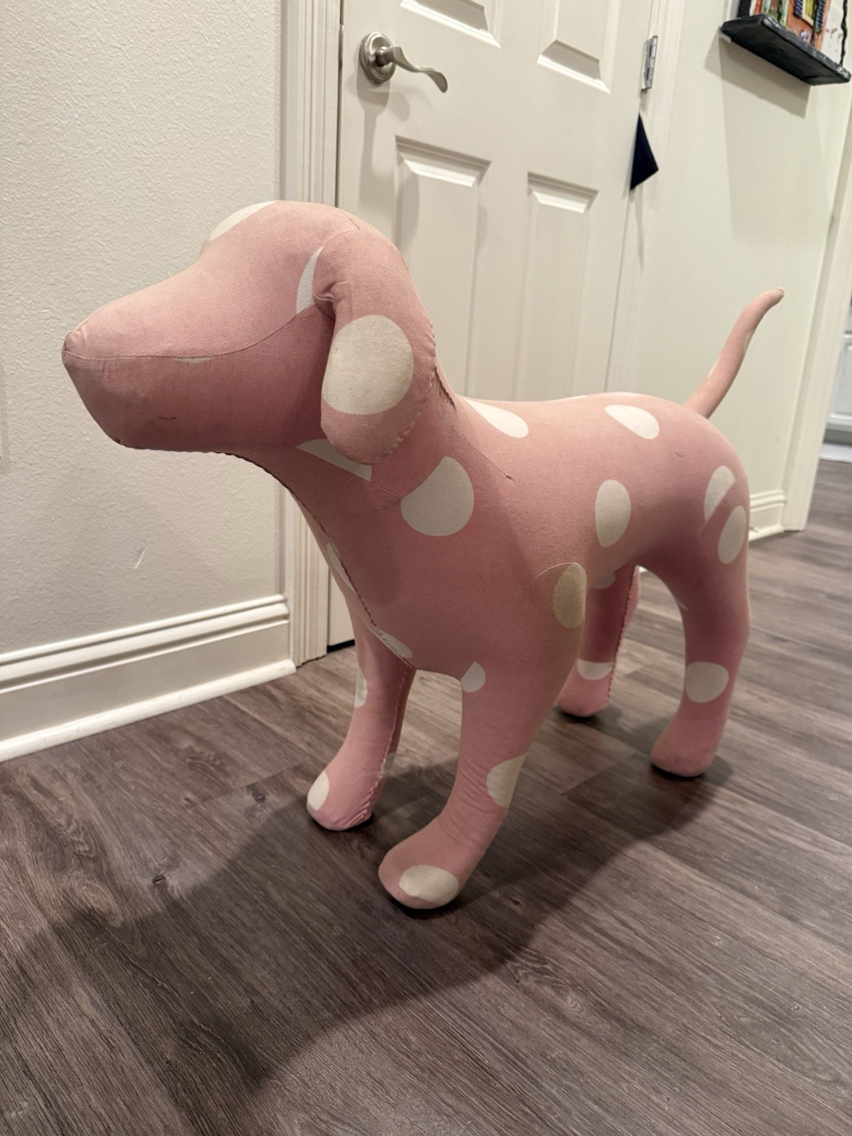Victoria\'s Secret Pink Store Display Dog Vintage RARE XL – Pink/white Polka Dot