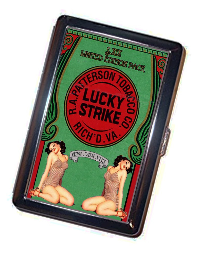 Lucky Strike pin-up twins cigarette case advertisement Accessory Lucky Strike pin-up twins cigarette case advertisement Accessory