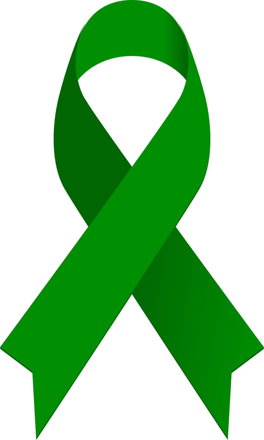 StickerTalk Green Awareness Ribbon Vinyl Sticker, 3inch by 5 inch
