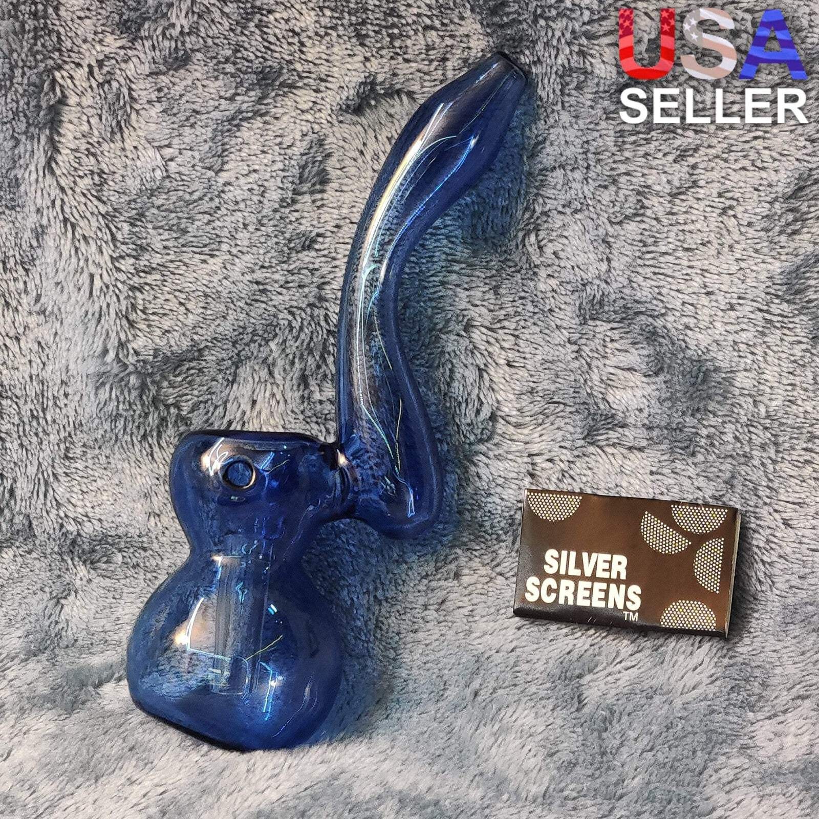 Small Elegant Ice Blue Water Pipe Tobacco Smoking Glass Travel Size Small Elegant Ice Blue Water Pipe Tobacco Smoking Glass Travel Size