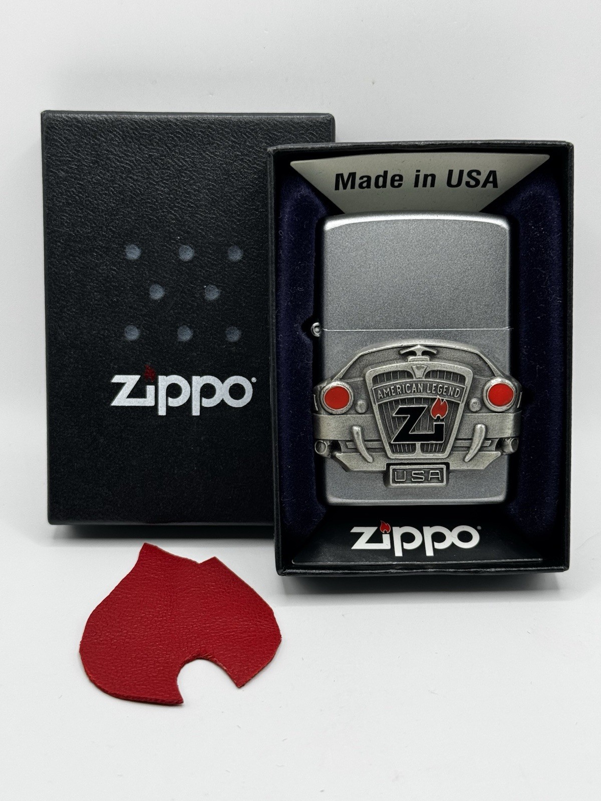 Zippo 2000 American Classic Brushed Chrome Raised Pewter Symbol New W/Box