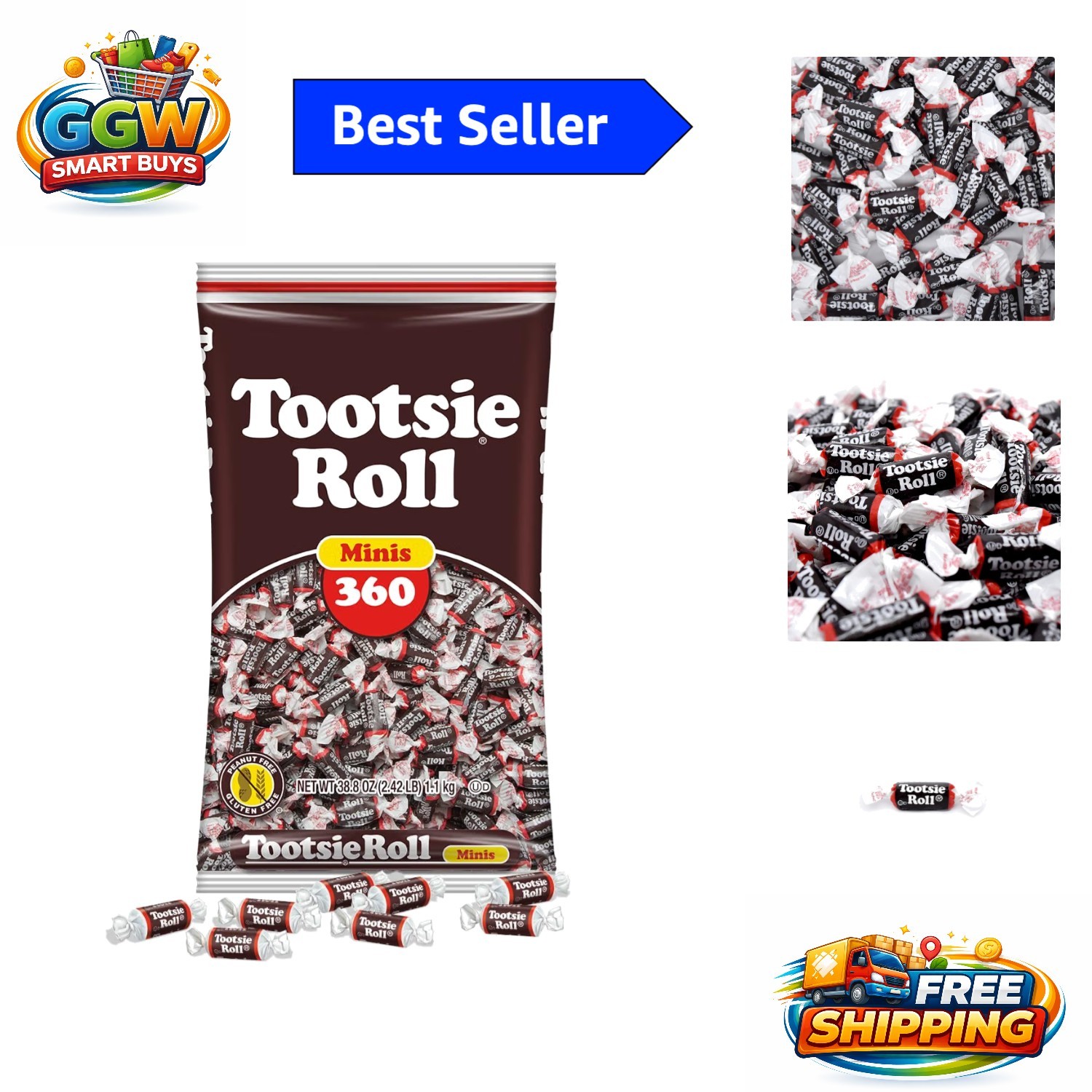 360 Count Chewy Chocolate Candy Bag - Perfect for Parties & Halloween Treats 360 Count Chewy Chocolate Candy Bag - Perfect for Parties & Halloween Treats