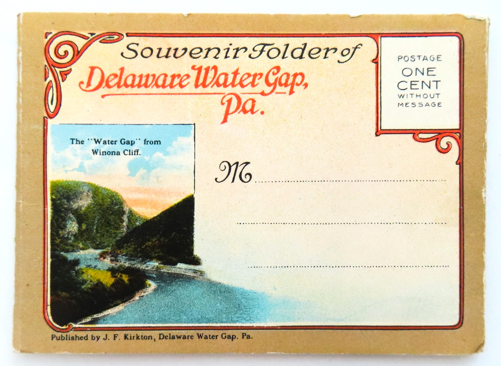 Delaware Water Gap Postcard Folder Vintage Souvenir Mini Pennsylvania Travel PA Delaware Water Gap Postcard Folder Vintage Souvenir Mini Pennsylvania Travel PA