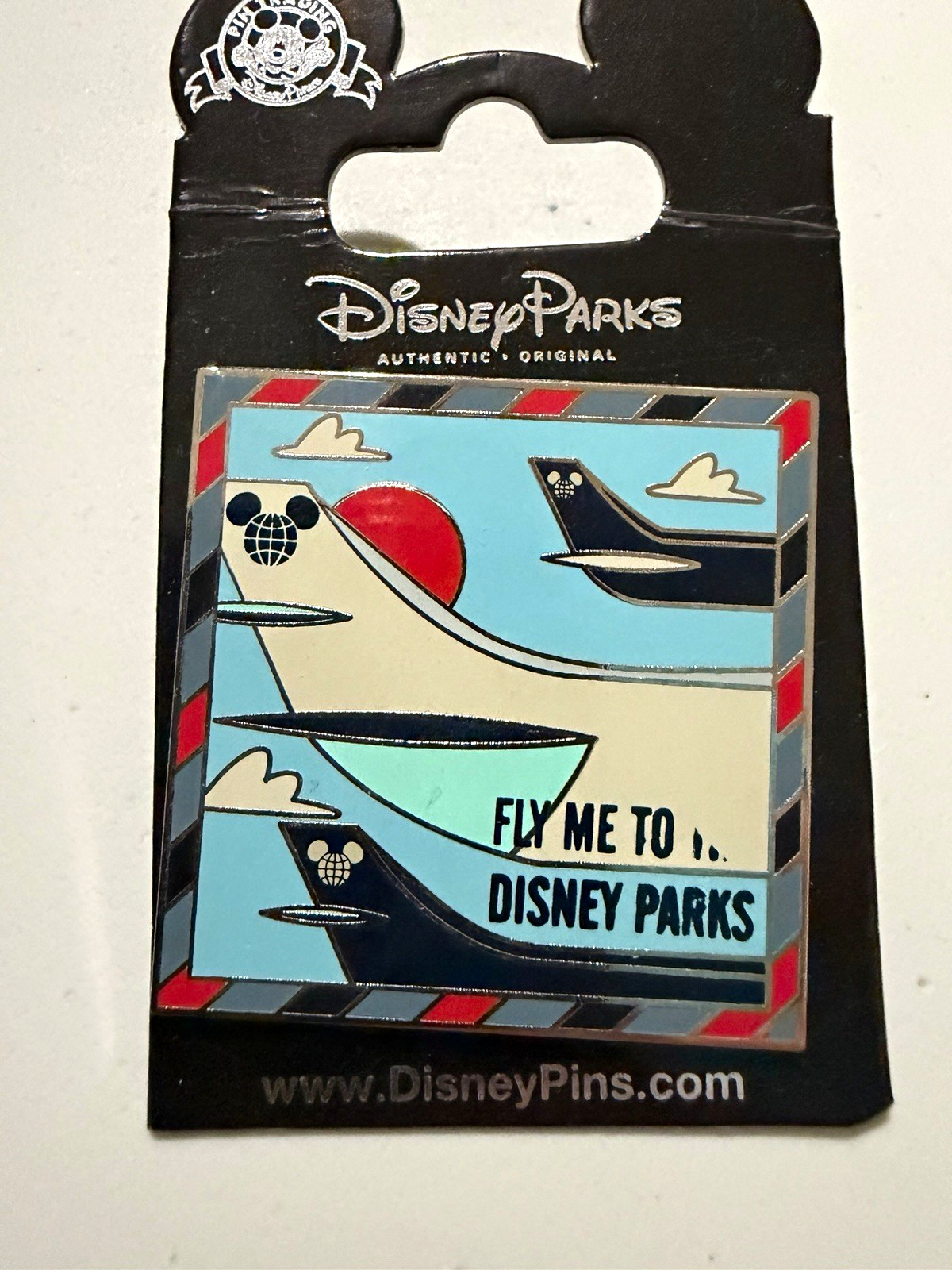 Disney Parks Pin Fly Me To The Disney Parks Mickey Mouse Airplane Globe Airmail