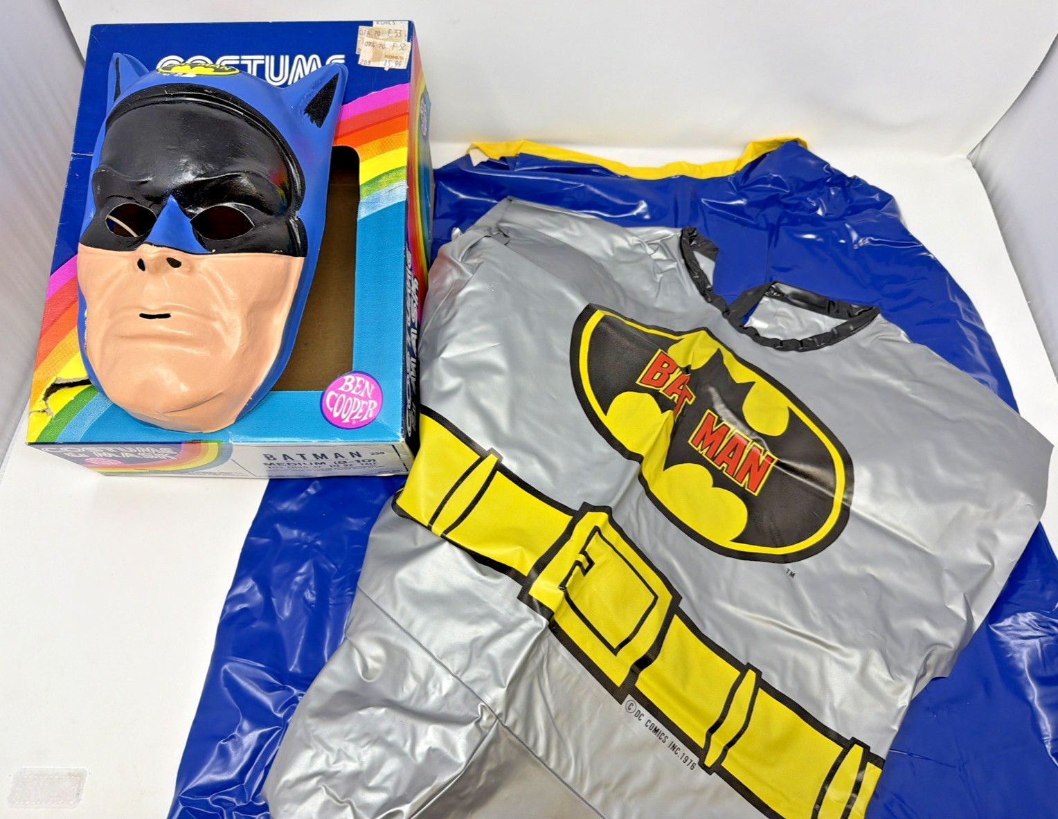 VTG Ben Cooper Batman Mask – DC Comics Retro Collectible Costume Blue, 1982 Med