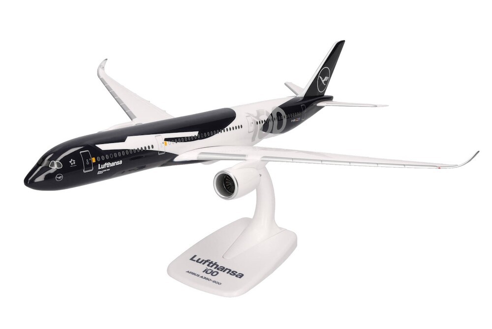 Herpa 614924 Lufthansa Airbus A350-900 100 Yrs D-AIXL Desk Model 1/200 Airplane