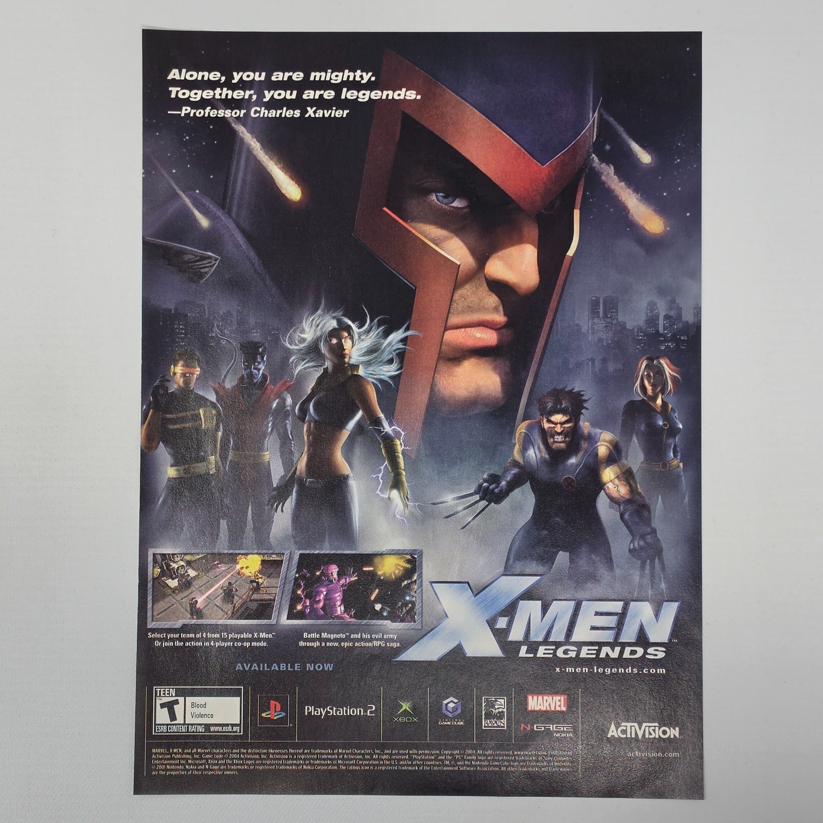 X-Men Legends Xbox GameCube PlayStation 2 PS2 Authentic Magazine Ad