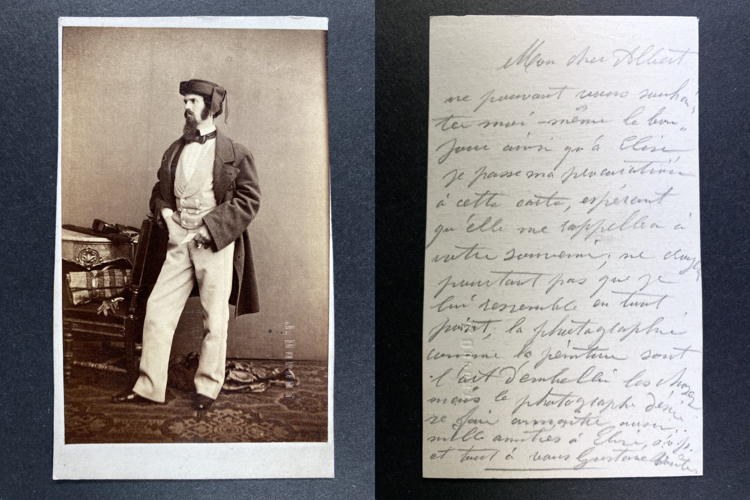Dupont, Antwerp, Gustave, Thousand Friendships to Elise Vintage cdv albumen print.