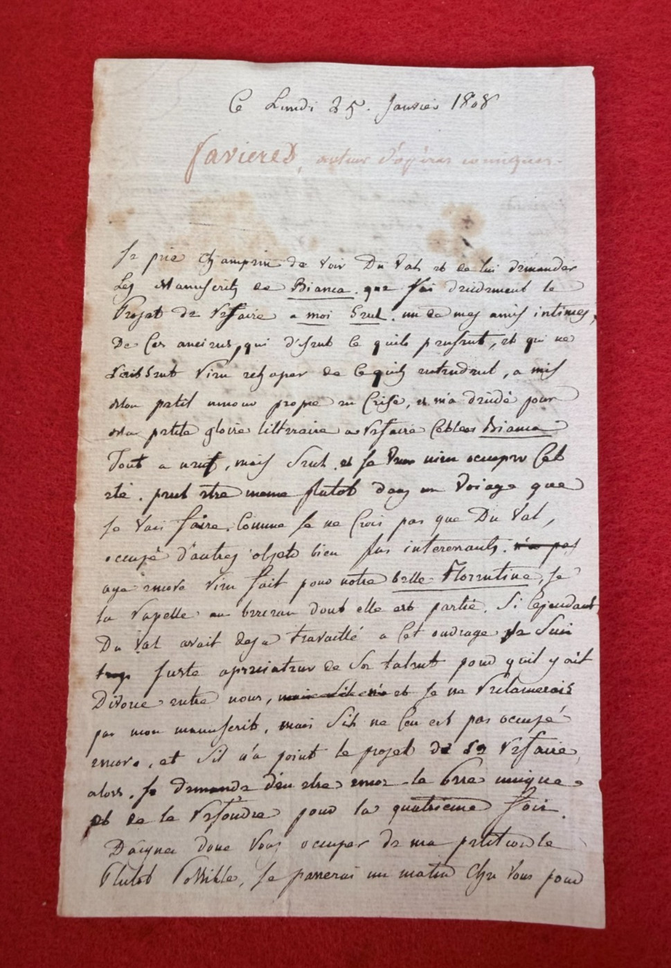 DF13-SIGNED AUTOGRAPH LETTER-EDMOND DE FAVIÈRES-PLAYWRITER-1808