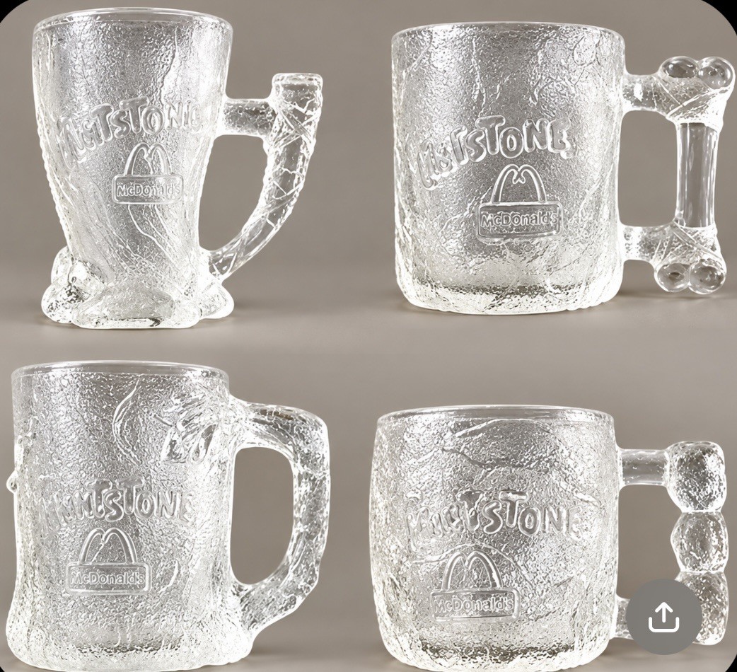 Complete Set Of Four McDonalds Flintstones 1993 Glass Mugs EUC. Complete Set Of Four McDonalds Flintstones 1993 Glass Mugs EUC.