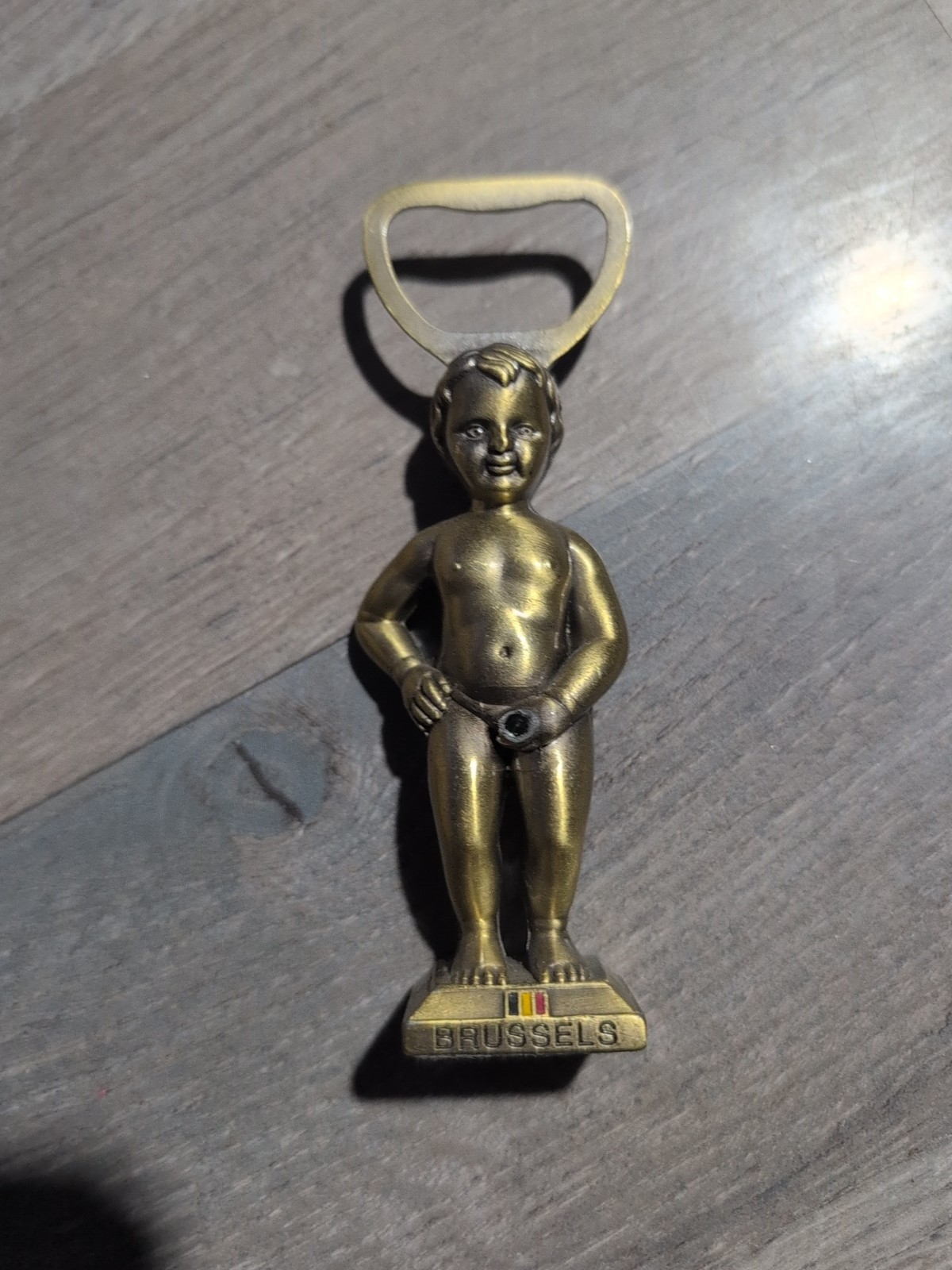 Vintage BRUSSELS Naughty Boy Heavy Bottle Opener O6