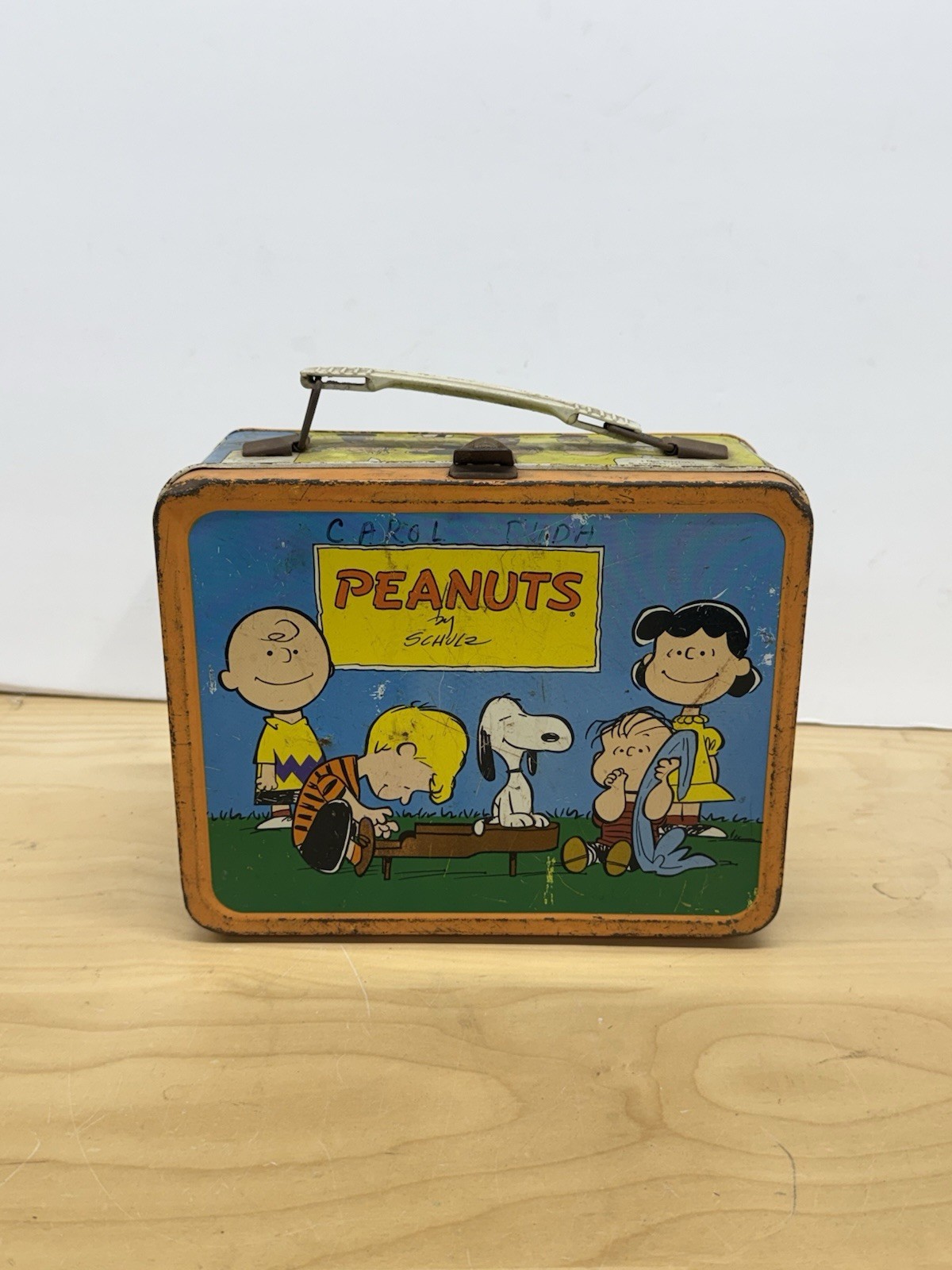 Vintage 1959 King-Seeley Peanuts Charlie Brown Snoopy Metal Lunchbox No Thermos